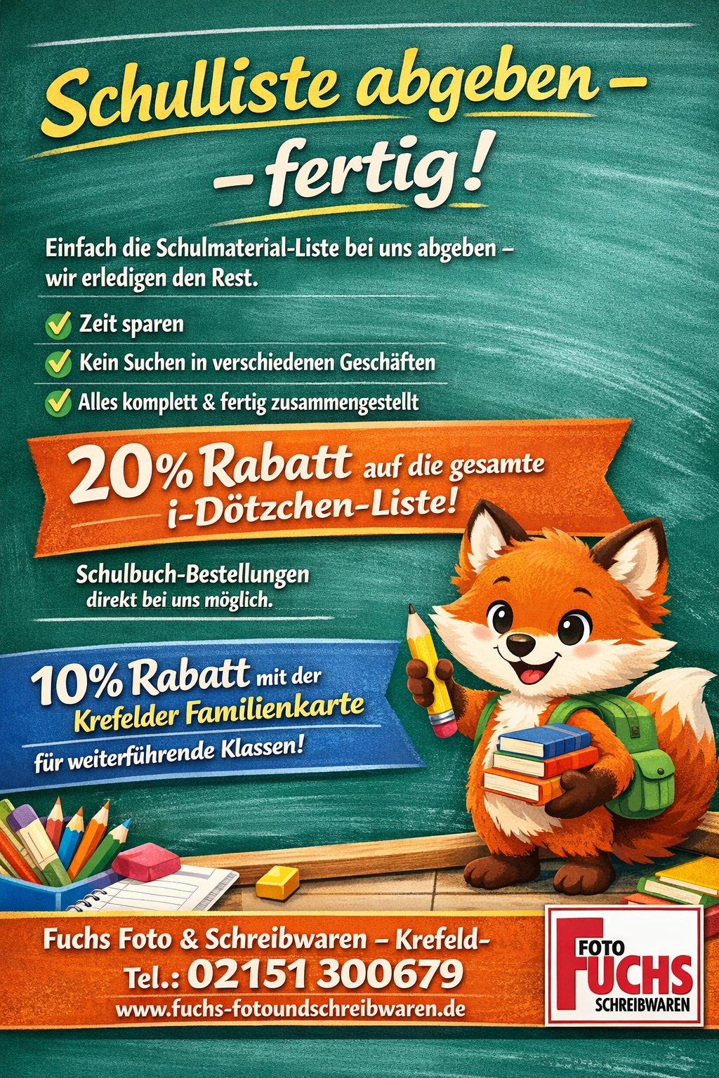 Mehr über den Artikel erfahren Schulliste abgeben – fertig!